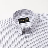 Thamiz Grey Cotton Stripes Shirt