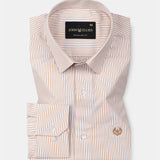 Ajrakh Brown Cotton Stripes Shirt
