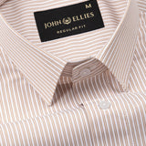 Ajrakh Brown Cotton Stripes Shirt