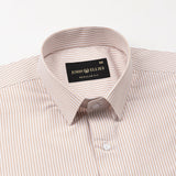 Ajrakh Brown Cotton Stripes Shirt