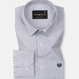 Ajrakh Grey Cotton Stripes Shirt