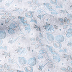 Dyncus Sky Blue Floral Printed Linen Shirt - John Ellies