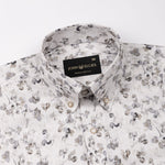 Dyncus Olive Floral Printed Linen Shirt - John Ellies