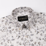 Dyncus Olive Floral Printed Linen Shirt - John Ellies