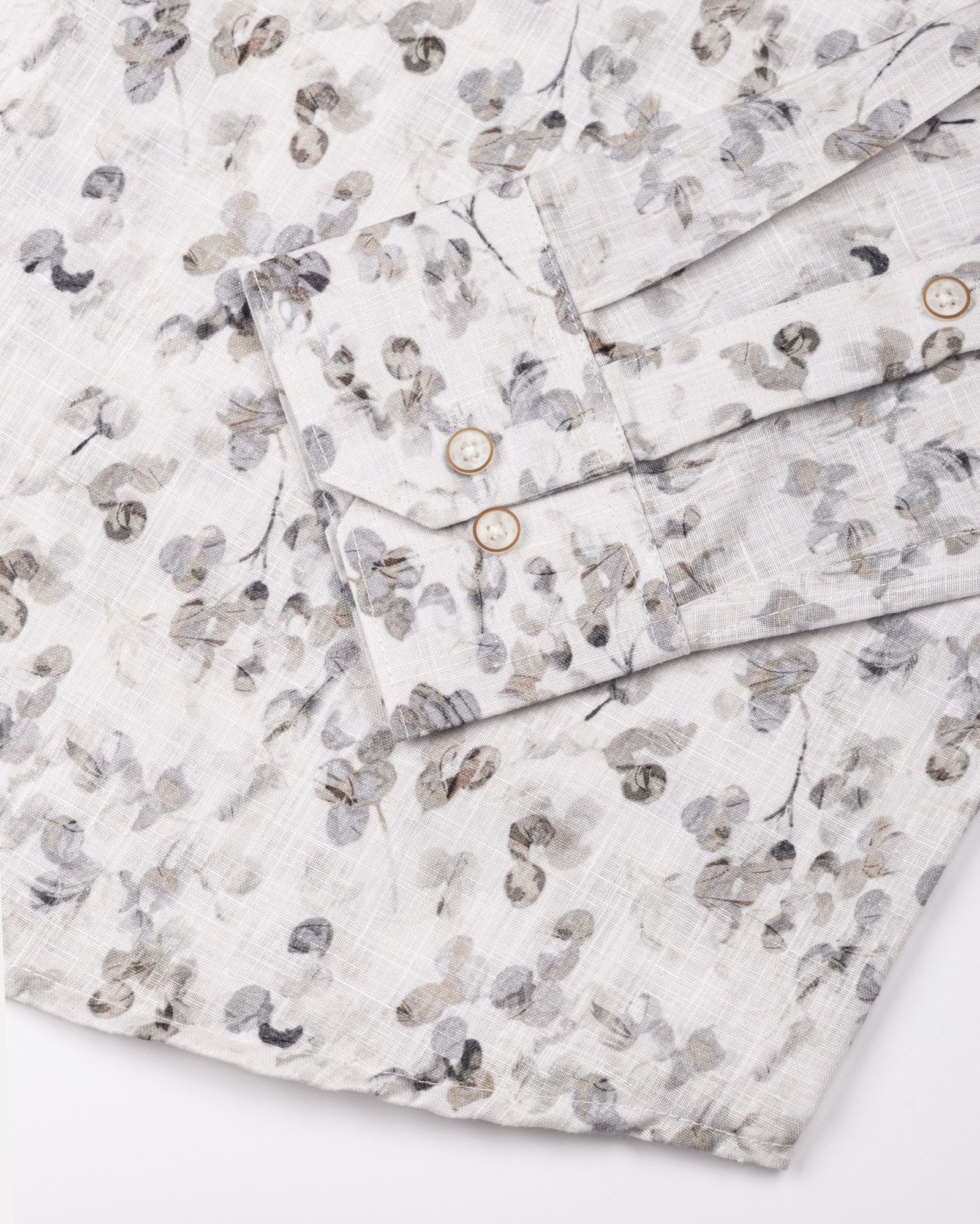 Dyncus Olive Floral Printed Linen Shirt - John Ellies