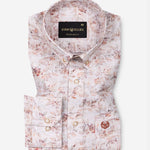 Dyncus Orange Floral Printed Linen Shirt - John Ellies