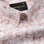 Dyncus Orange Floral Printed Linen Shirt - John Ellies