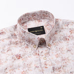 Dyncus Orange Floral Printed Linen Shirt - John Ellies