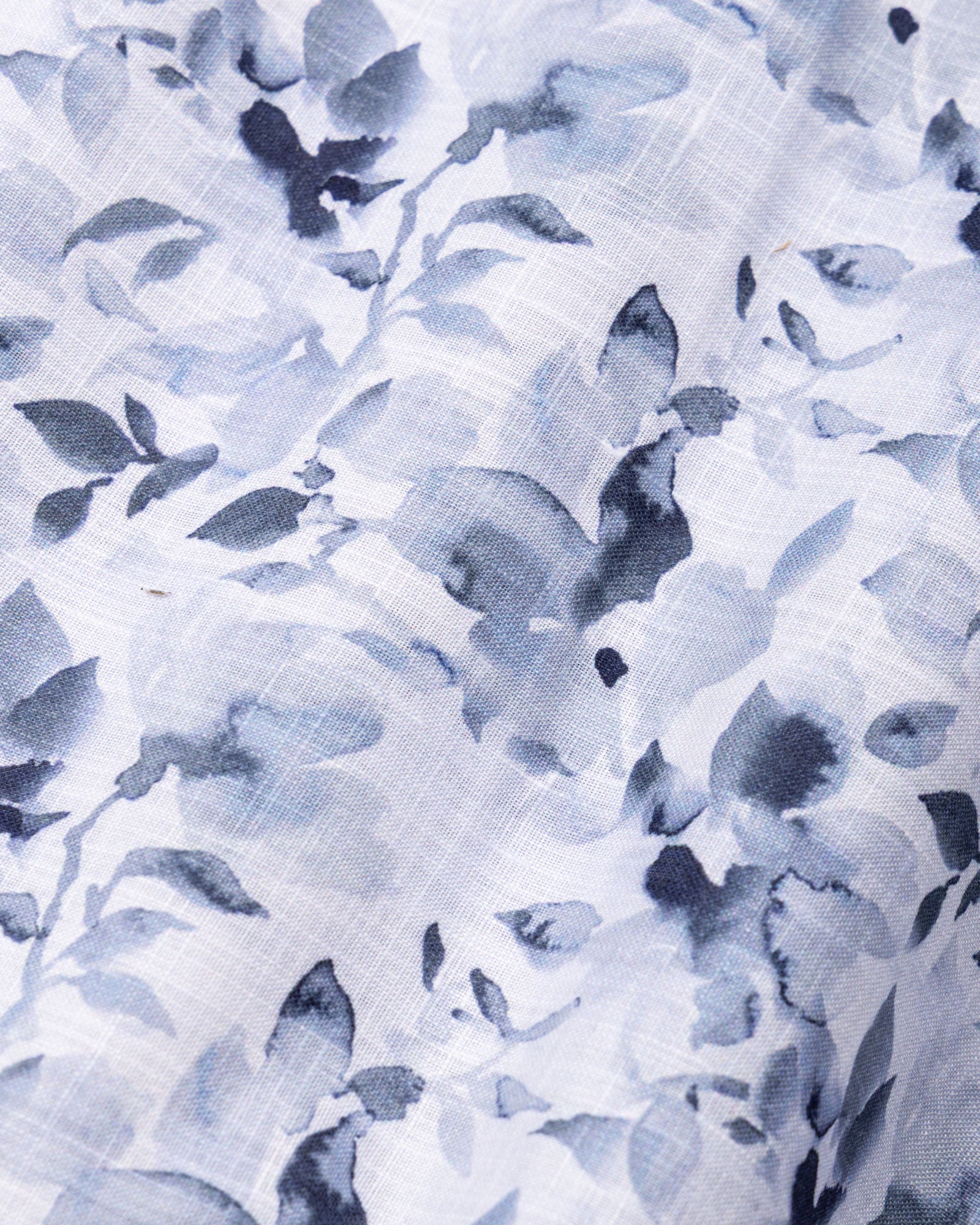 Dyncus Navy Blue Floral Printed Linen Shirt - John Ellies