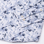 Dyncus Navy Blue Floral Printed Linen Shirt - John Ellies
