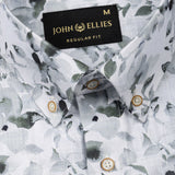 Dyncus Green Floral Printed Linen Shirt - John Ellies