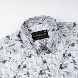 Dyncus Green Floral Printed Linen Shirt - John Ellies
