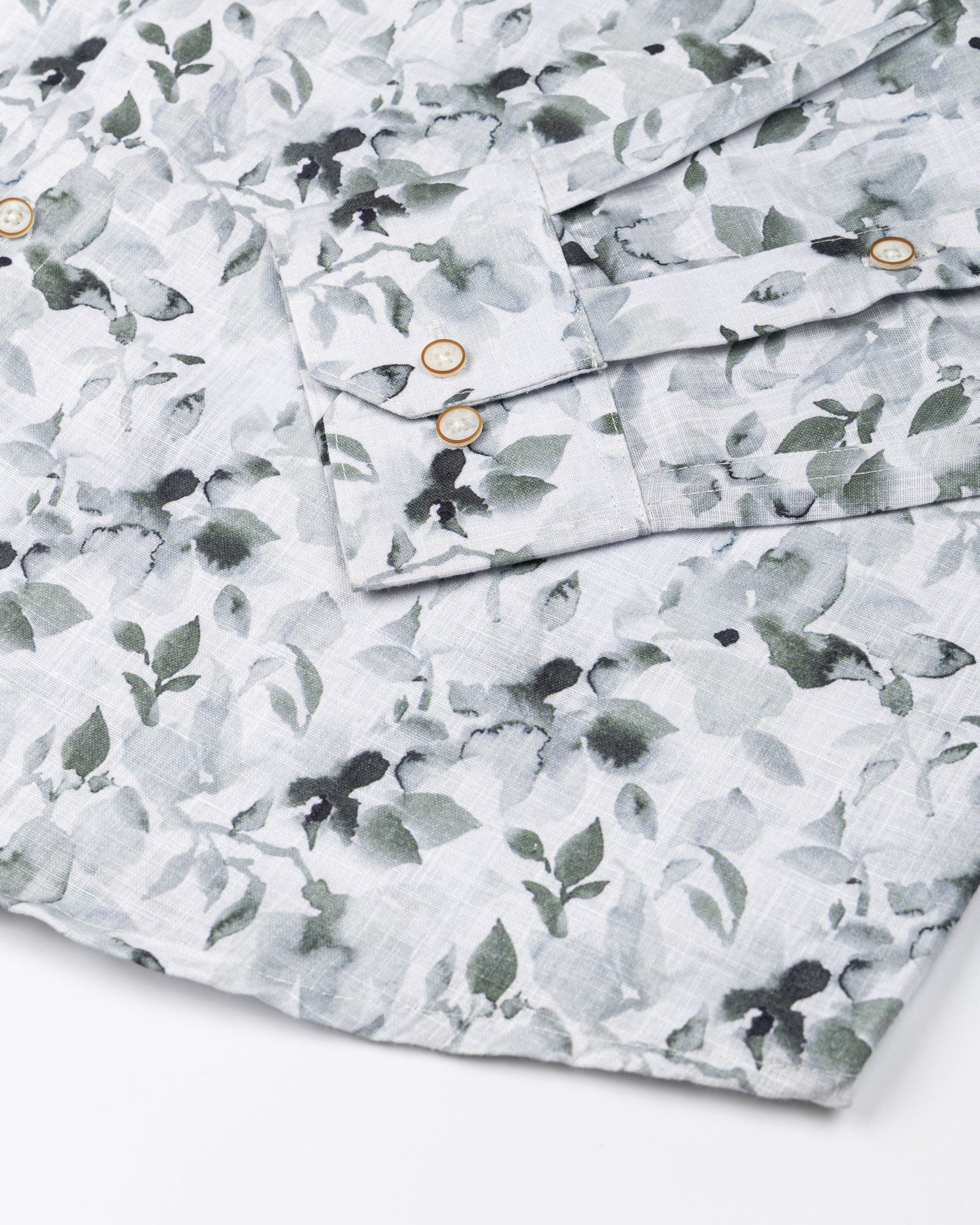 Dyncus Green Floral Printed Linen Shirt - John Ellies