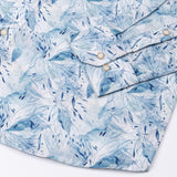 Dyncus Blue Floral Printed Linen Shirt - John Ellies