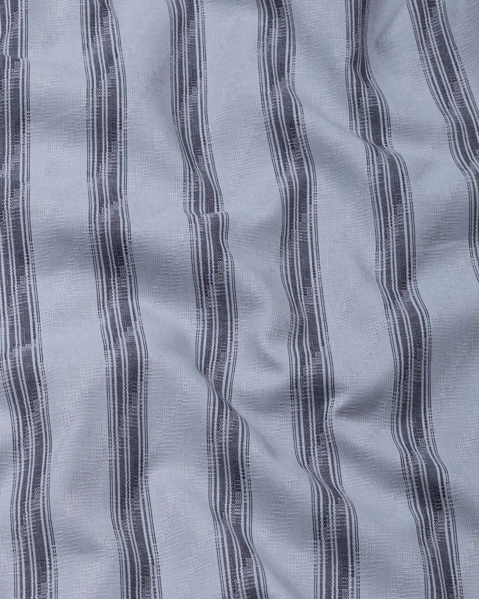 Rownin Grey Cotton Stripes Shirt - John Ellies