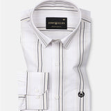 Rownin White Cotton Stripes Shirt - John Ellies