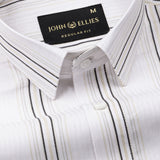 Rownin White Cotton Stripes Shirt - John Ellies