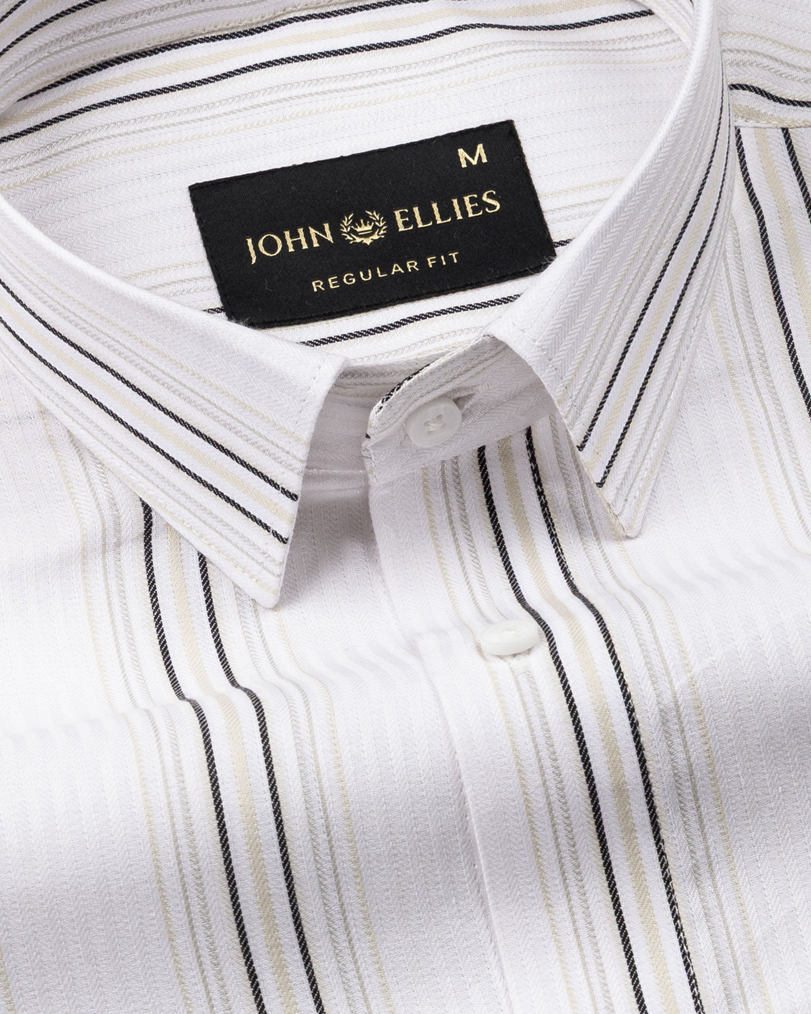 Rownin White Cotton Stripes Shirt - John Ellies