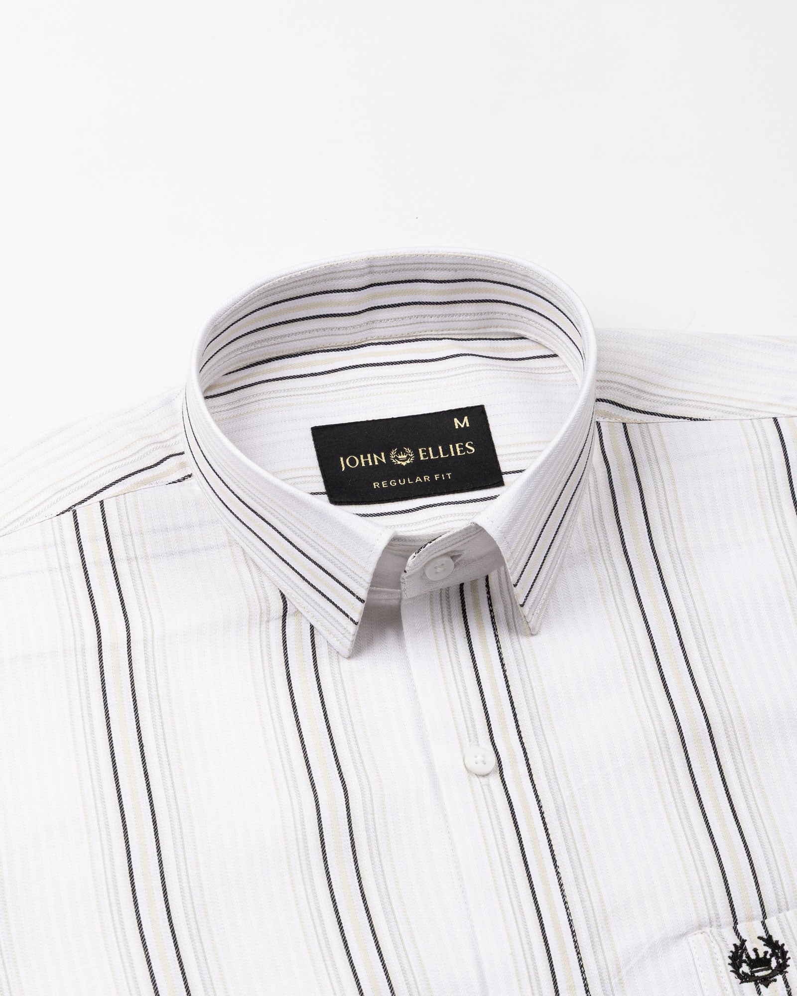 Rownin White Cotton Stripes Shirt - John Ellies