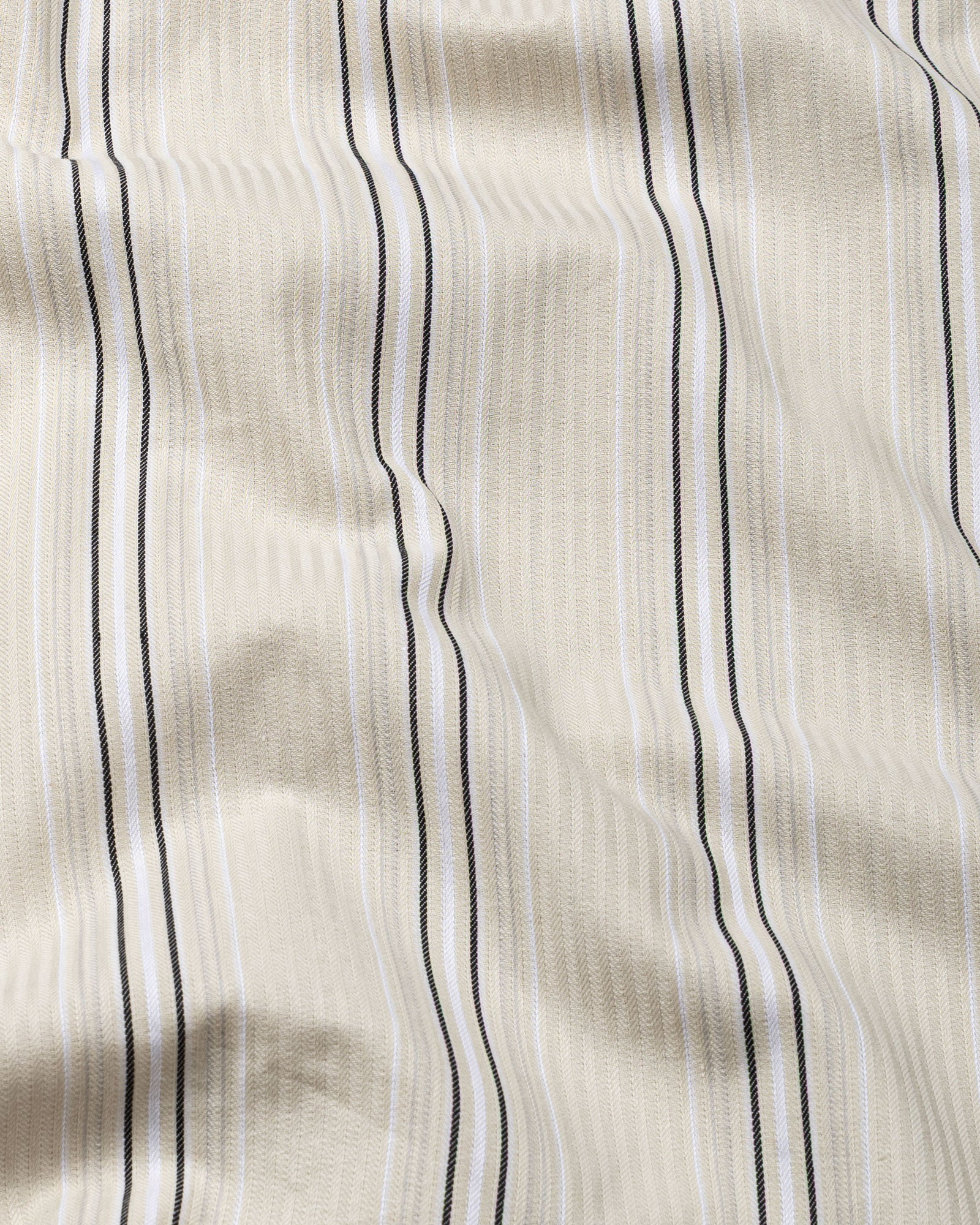 Rownin Beige Cotton Stripes Shirt - John Ellies