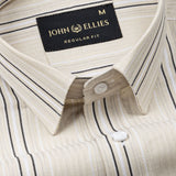 Rownin Beige Cotton Stripes Shirt - John Ellies