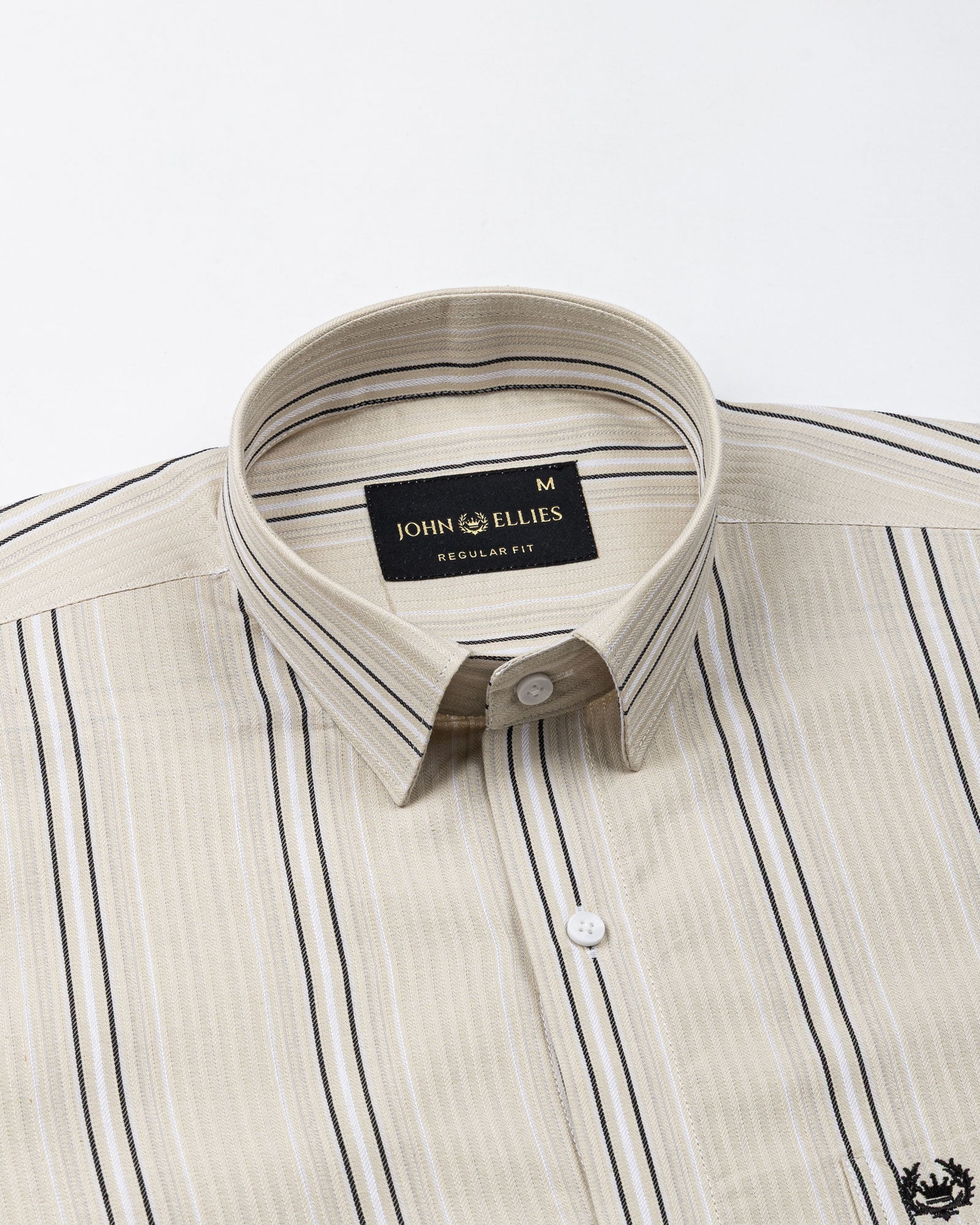 Rownin Beige Cotton Stripes Shirt - John Ellies