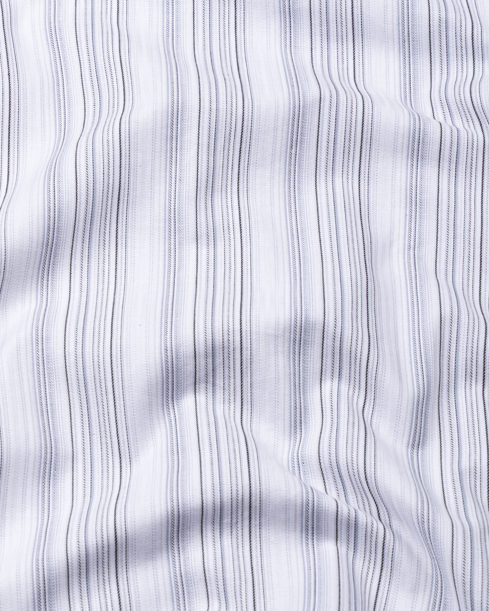 Rownin Silver Cotton Stripes Shirt - John Ellies