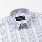 Rownin Silver Cotton Stripes Shirt - John Ellies