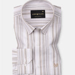 Rownin Brown Cotton Stripes Shirt - John Ellies