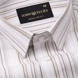 Rownin Brown Cotton Stripes Shirt - John Ellies