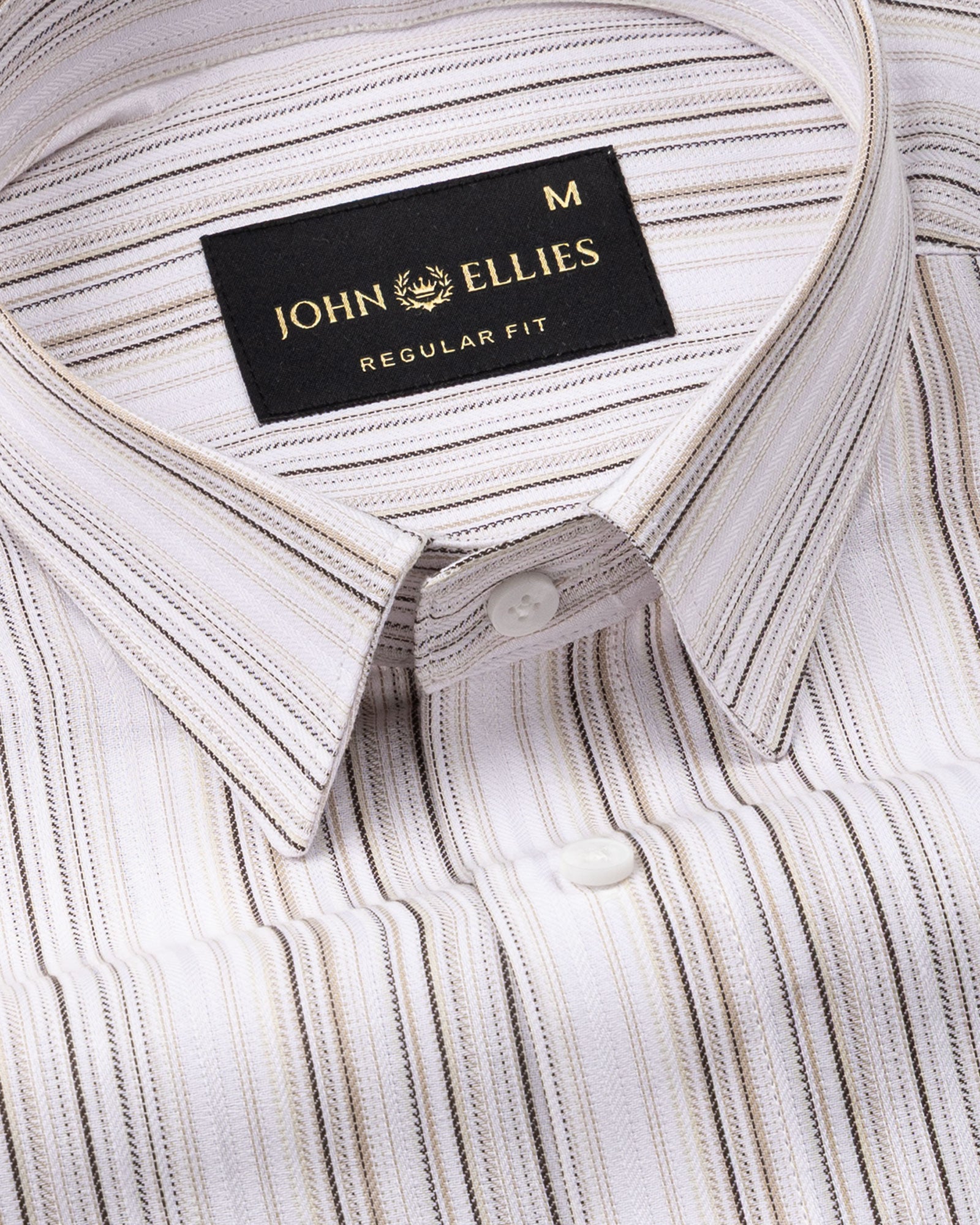Rownin Brown Cotton Stripes Shirt - John Ellies