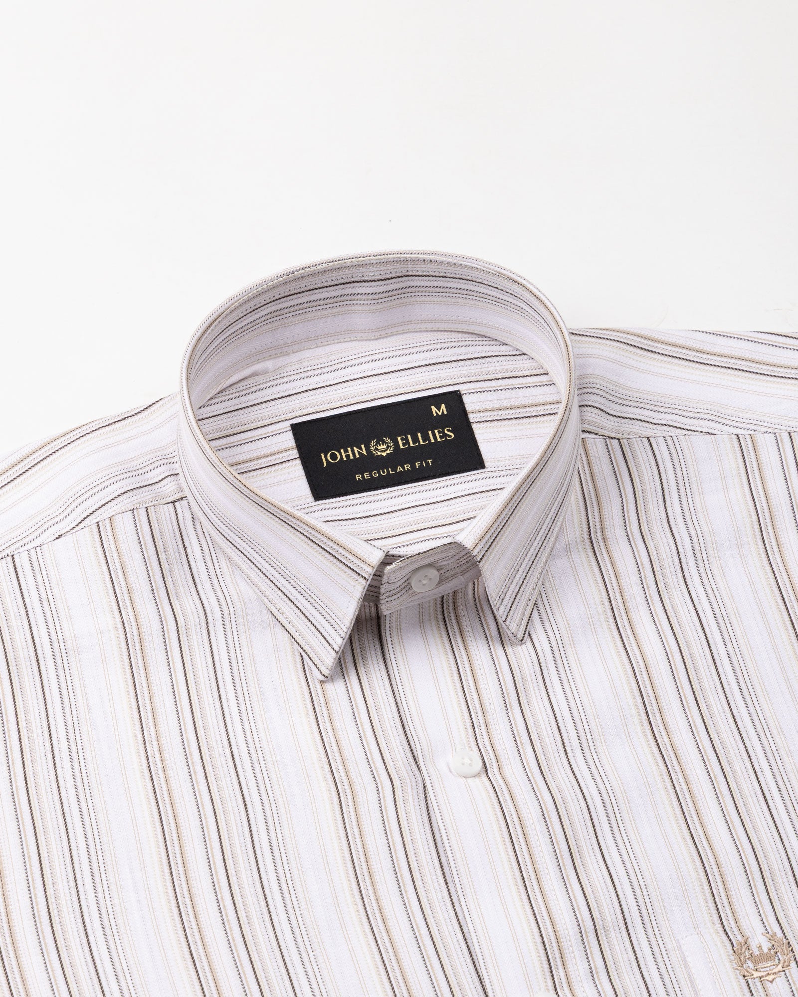 Rownin Brown Cotton Stripes Shirt - John Ellies