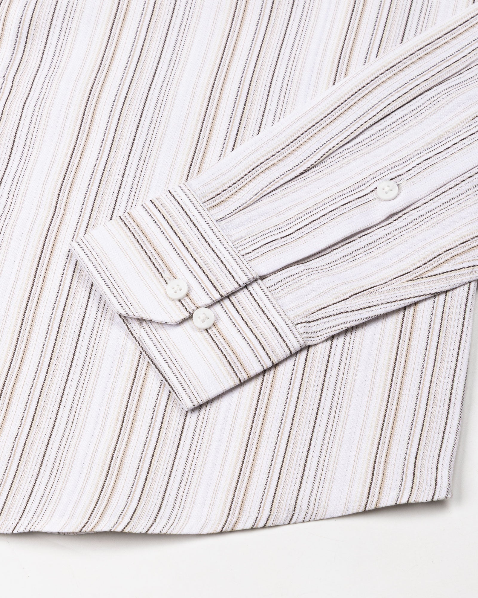 Rownin Brown Cotton Stripes Shirt - John Ellies