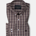 Aethar Brown Check Button Down Cotton Shirt - John Ellies