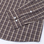 Aethar Brown Check Button Down Cotton Shirt - John Ellies