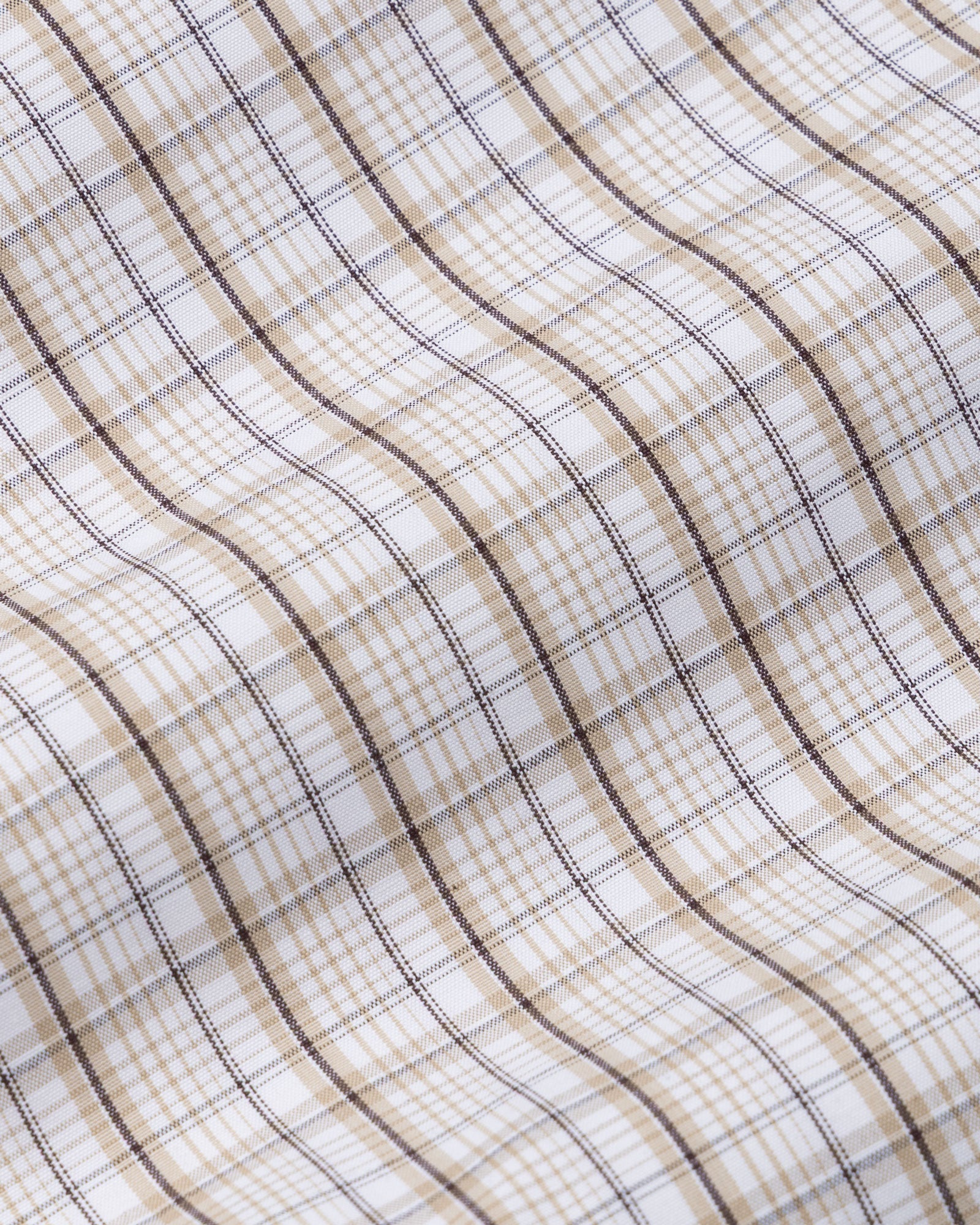 Aethar Beige Check Button Down Cotton Shirt - John Ellies