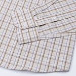 Aethar Beige Check Button Down Cotton Shirt - John Ellies