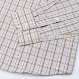 Aethar Beige Check Button Down Cotton Shirt - John Ellies