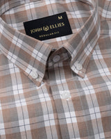 Aethar Orange Check Button Down Cotton Shirt