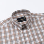 Aethar Orange Check Button Down Cotton Shirt - John Ellies