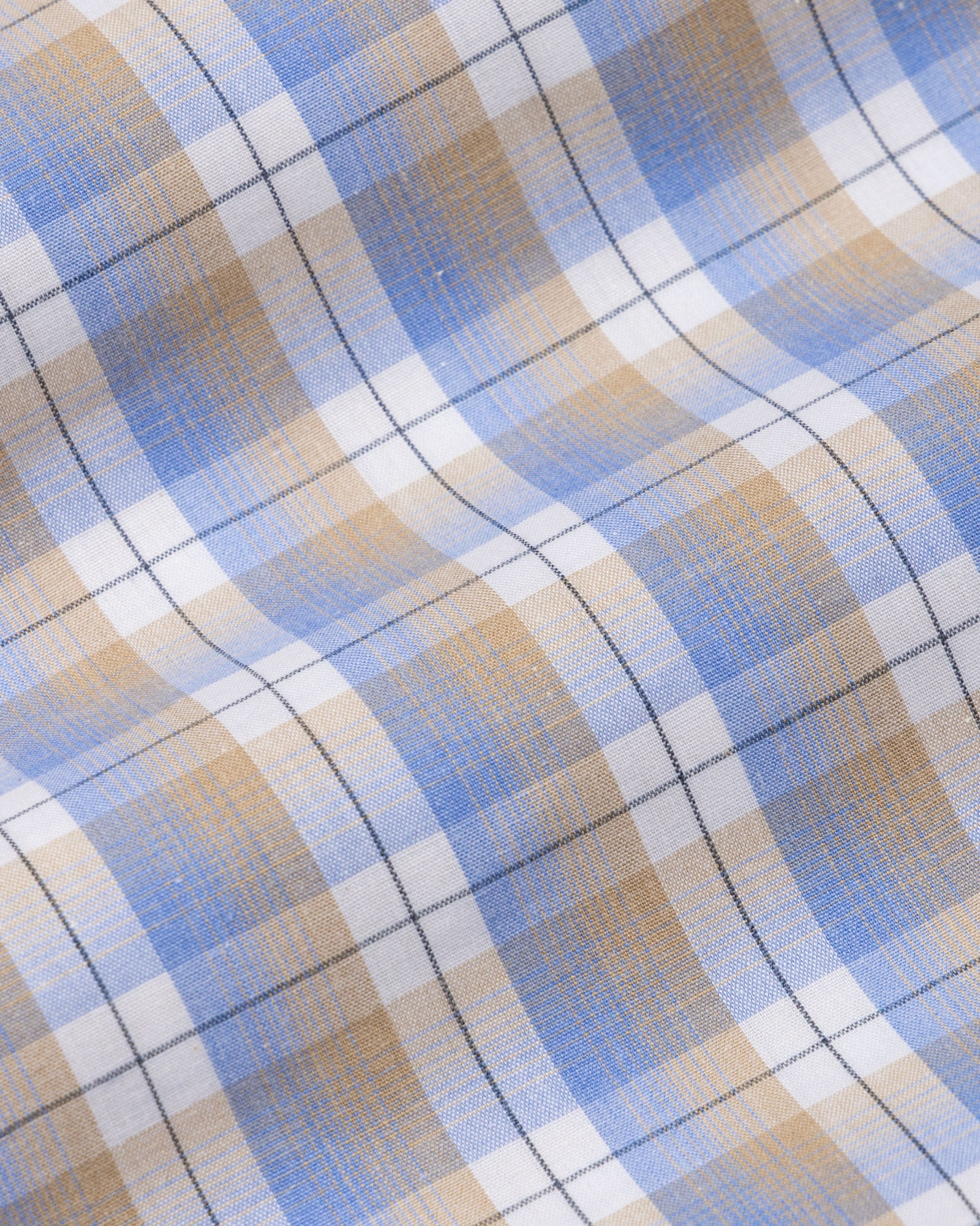 Aethar Blue Check Button Down Cotton Shirt - John Ellies