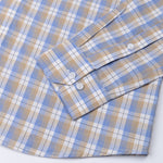 Aethar Blue Check Button Down Cotton Shirt - John Ellies