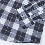 Aethar Charcoal Grey Check Button Down Cotton Shirt - John Ellies