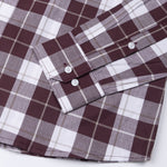 Aethar Maroon Check Button Down Cotton Shirt - John Ellies