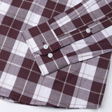 Aethar Maroon Check Button Down Cotton Shirt - John Ellies