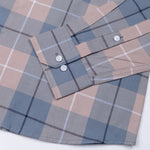 Aethar Steel Blue Check Button Down Cotton Shirt - John Ellies
