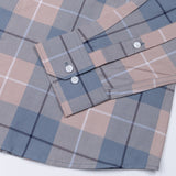 Aethar Steel Blue Check Button Down Cotton Shirt - John Ellies