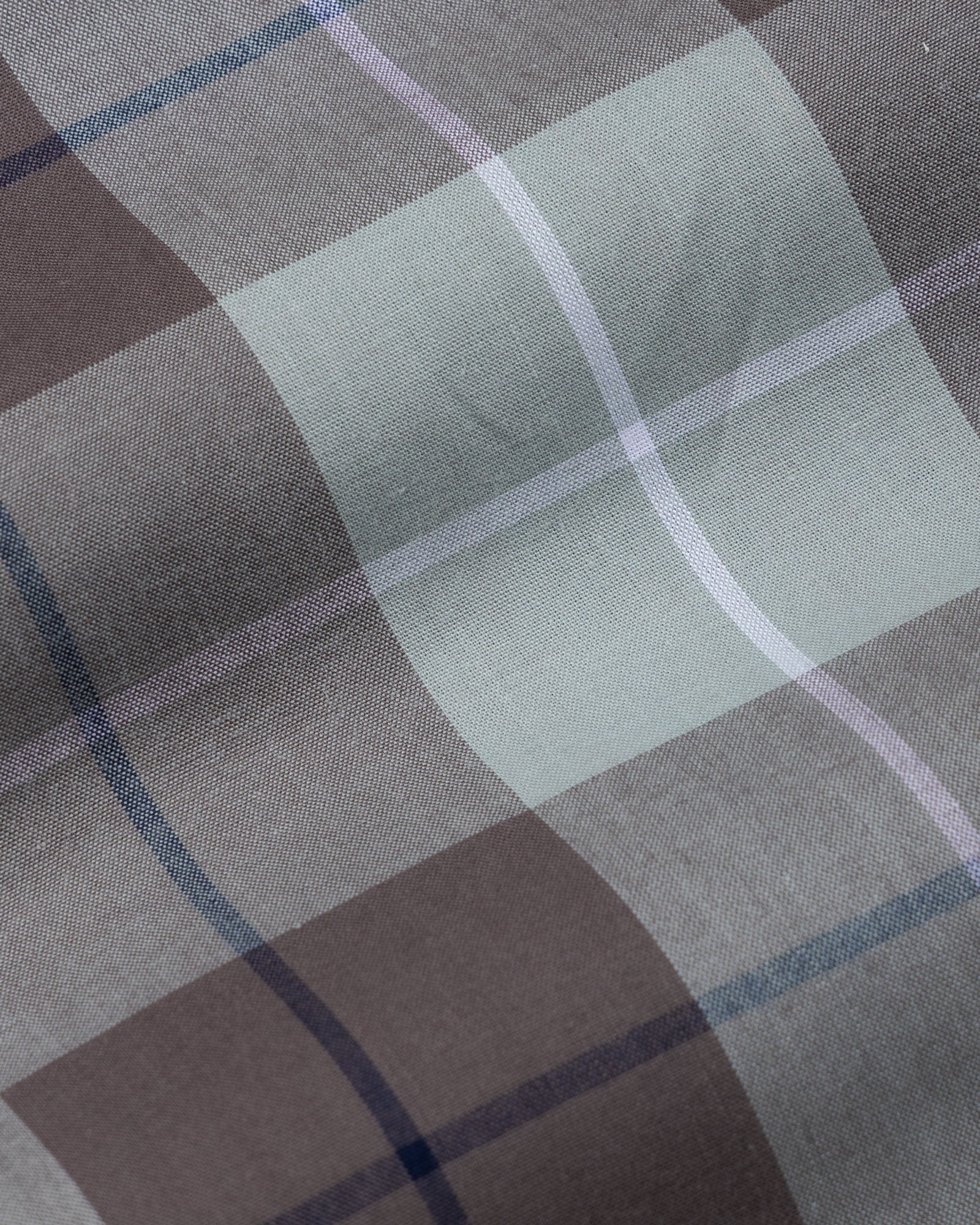 Aethar Olive Check Button Down Cotton Shirt - John Ellies