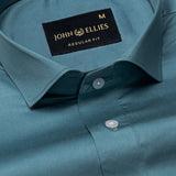 Luvris Teal Plain Cutaway Premium Cotton Shirt