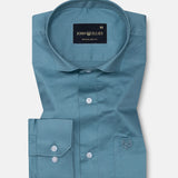 Luvris Teal Plain Cutaway Premium Cotton Shirt
